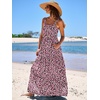 image:imageANRABESS Womens Summer Flowy Maxi Dress Square Neck Sundress with PocketsBlack Pink Floral