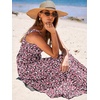 image:imageANRABESS Womens Summer Flowy Maxi Dress Square Neck Sundress with PocketsBlack Pink Floral