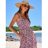 image:imageANRABESS Womens Summer Flowy Maxi Dress Square Neck Sundress with PocketsBlack Pink Floral
