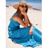 image:imageANRABESS Womens Summer Flowy Maxi Dress Square Neck Sundress with PocketsBlue