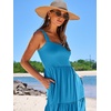 image:imageANRABESS Womens Summer Flowy Maxi Dress Square Neck Sundress with PocketsBlue
