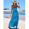 image:imageANRABESS Womens Summer Flowy Maxi Dress Square Neck Sundress with PocketsBlue