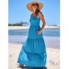 image:imageANRABESS Womens Summer Flowy Maxi Dress Square Neck Sundress with PocketsBlue