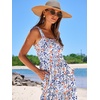 image:imageANRABESS Womens Summer Flowy Maxi Dress Square Neck Sundress with PocketsBlue Orange Floral