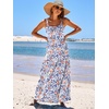 image:imageANRABESS Womens Summer Flowy Maxi Dress Square Neck Sundress with PocketsBlue Orange Floral