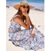 image:imageANRABESS Womens Summer Flowy Maxi Dress Square Neck Sundress with PocketsBlue Orange Floral