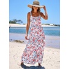 image:imageANRABESS Womens Summer Flowy Maxi Dress Square Neck Sundress with PocketsBlue Pink Floral