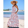 image:imageANRABESS Womens Summer Flowy Maxi Dress Square Neck Sundress with PocketsBlue Pink Floral