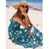 image:imageANRABESS Womens Summer Flowy Maxi Dress Square Neck Sundress with PocketsBlue Yellow Floral