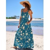 image:imageANRABESS Womens Summer Flowy Maxi Dress Square Neck Sundress with PocketsBlue Yellow Floral