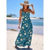 image:imageANRABESS Womens Summer Flowy Maxi Dress Square Neck Sundress with PocketsBlue Yellow Floral