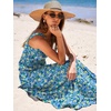 image:imageANRABESS Womens Summer Flowy Maxi Dress Square Neck Sundress with PocketsBlue Yellow Green Floral