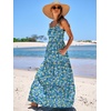 image:imageANRABESS Womens Summer Flowy Maxi Dress Square Neck Sundress with PocketsBlue Yellow Green Floral