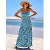 image:imageANRABESS Womens Summer Flowy Maxi Dress Square Neck Sundress with PocketsBlue Yellow Green Floral