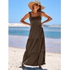 image:imageANRABESS Womens Summer Flowy Maxi Dress Square Neck Sundress with PocketsCoffee