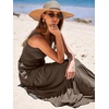 image:imageANRABESS Womens Summer Flowy Maxi Dress Square Neck Sundress with PocketsCoffee