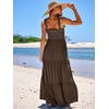 image:imageANRABESS Womens Summer Flowy Maxi Dress Square Neck Sundress with PocketsCoffee