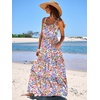 image:imageANRABESS Womens Summer Flowy Maxi Dress Square Neck Sundress with PocketsCrayon Multicolored Floral