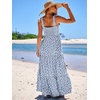 image:imageANRABESS Womens Summer Flowy Maxi Dress Square Neck Sundress with PocketsFloral Blue