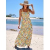 image:imageANRABESS Womens Summer Flowy Maxi Dress Square Neck Sundress with PocketsFloral Yellow