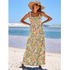 image:imageANRABESS Womens Summer Flowy Maxi Dress Square Neck Sundress with PocketsFloral Yellow
