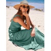 image:imageANRABESS Womens Summer Flowy Maxi Dress Square Neck Sundress with PocketsGrass
