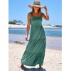 image:imageANRABESS Womens Summer Flowy Maxi Dress Square Neck Sundress with PocketsGrass
