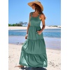 image:imageANRABESS Womens Summer Flowy Maxi Dress Square Neck Sundress with PocketsGrass