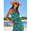 image:imageANRABESS Womens Summer Flowy Maxi Dress Square Neck Sundress with PocketsGreen Purple Floral