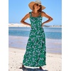 image:imageANRABESS Womens Summer Flowy Maxi Dress Square Neck Sundress with PocketsGreen Purple Floral