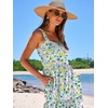 image:imageANRABESS Womens Summer Flowy Maxi Dress Square Neck Sundress with PocketsGreen Purple Yellow Floral