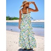 image:imageANRABESS Womens Summer Flowy Maxi Dress Square Neck Sundress with PocketsGreen Purple Yellow Floral