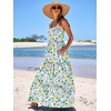 image:imageANRABESS Womens Summer Flowy Maxi Dress Square Neck Sundress with PocketsGreen Purple Yellow Floral
