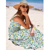 image:imageANRABESS Womens Summer Flowy Maxi Dress Square Neck Sundress with PocketsGreen Purple Yellow Floral