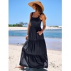 image:imageANRABESS Womens Summer Flowy Maxi Dress Square Neck Sundress with PocketsNavy Blue