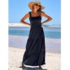 image:imageANRABESS Womens Summer Flowy Maxi Dress Square Neck Sundress with PocketsNavy Blue