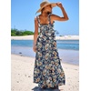 image:imageANRABESS Womens Summer Flowy Maxi Dress Square Neck Sundress with PocketsNavy Blue Orange Floral