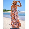 image:imageANRABESS Womens Summer Flowy Maxi Dress Square Neck Sundress with PocketsNavy Blue Pink Floral