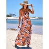 image:imageANRABESS Womens Summer Flowy Maxi Dress Square Neck Sundress with PocketsNavy Blue Pink Floral