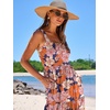 image:imageANRABESS Womens Summer Flowy Maxi Dress Square Neck Sundress with PocketsNavy Blue Pink Floral