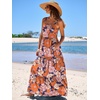 image:imageANRABESS Womens Summer Flowy Maxi Dress Square Neck Sundress with PocketsNavy Blue Pink Floral