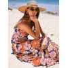 image:imageANRABESS Womens Summer Flowy Maxi Dress Square Neck Sundress with PocketsNavy Blue Pink Floral