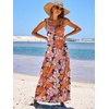 image:imageANRABESS Womens Summer Flowy Maxi Dress Square Neck Sundress with PocketsNavy Blue Pink Floral