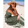 image:imageANRABESS Womens Summer Flowy Maxi Dress Square Neck Sundress with PocketsOlive