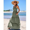 image:imageANRABESS Womens Summer Flowy Maxi Dress Square Neck Sundress with PocketsOlive