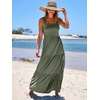 image:imageANRABESS Womens Summer Flowy Maxi Dress Square Neck Sundress with PocketsOlive