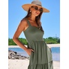 image:imageANRABESS Womens Summer Flowy Maxi Dress Square Neck Sundress with PocketsOlive