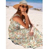 image:imageANRABESS Womens Summer Flowy Maxi Dress Square Neck Sundress with PocketsOrange Green Floral