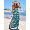 image:imageANRABESS Womens Summer Flowy Maxi Dress Square Neck Sundress with PocketsOrange White Floral
