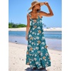 image:imageANRABESS Womens Summer Flowy Maxi Dress Square Neck Sundress with PocketsOrange White Floral
